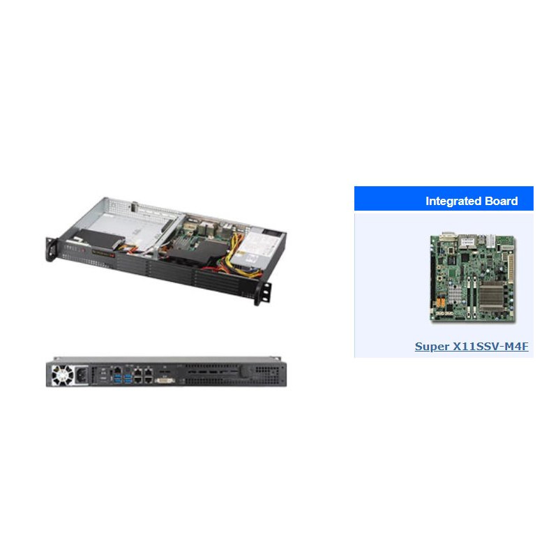 SUPERMICRO 1U server E3-1285v5, iC236, 2x SO-DIMM ECC, 1x3.5 /4x2.5(opt) SATA3, 200W, sdilene IPMI