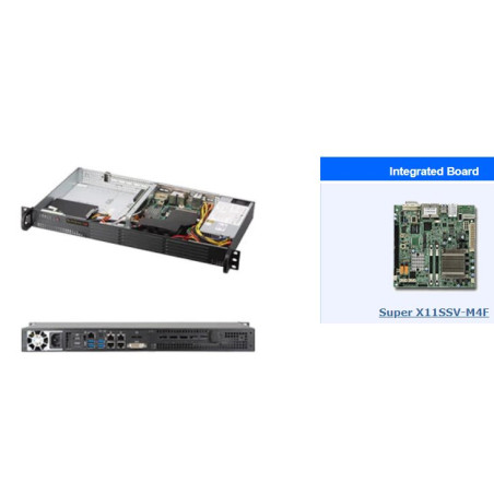 SUPERMICRO 1U server E3-1285v5, iC236, 2x SO-DIMM ECC, 1x3.5 /4x2.5(opt) SATA3, 200W, sdilene IPMI