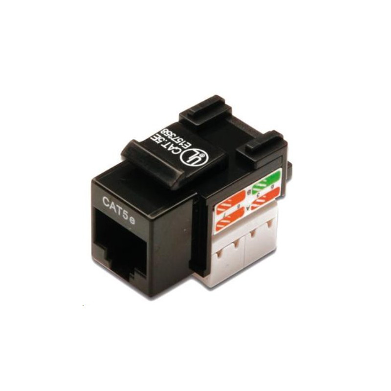 Premium DIGITUS Keystone jack RJ45 Cat5E, UTP - nestíněný, černý