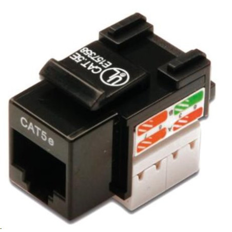 Premium DIGITUS Keystone jack RJ45 Cat5E, UTP - nestíněný, černý