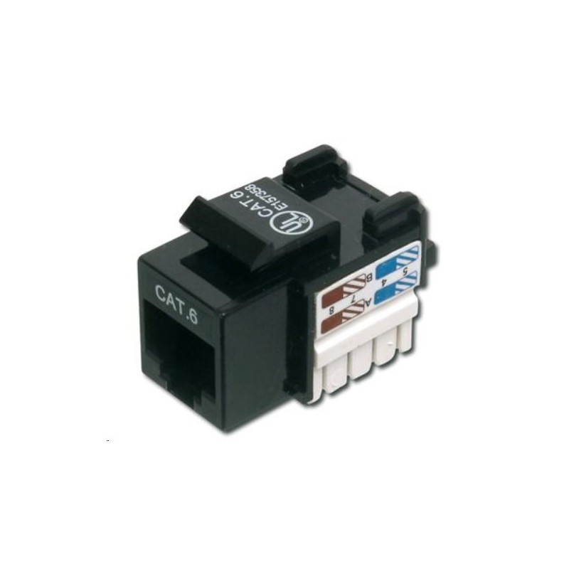 Premium DIGITUS Keystone jack RJ45 Cat6, UTP - nestíněný, černý