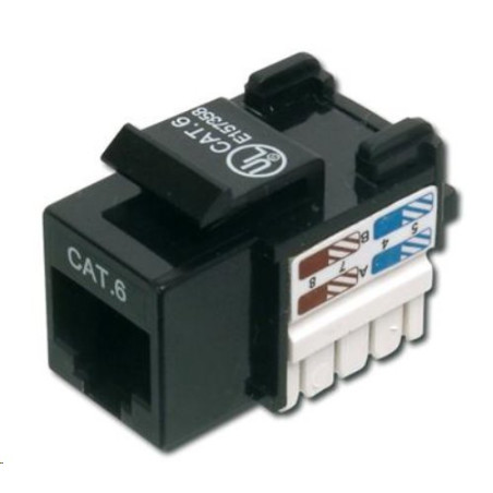 Premium DIGITUS Keystone jack RJ45 Cat6, UTP - nestíněný, černý