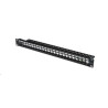 DIGITUS 19" Patch Panel, neosazený, stíněný, 1U, 24 portů, černý RAL 9005