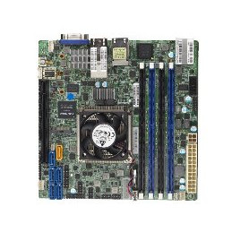 SUPERMICRO mini-ITX MB Xeon D-1518 (4C/8T), 4x DDR4 ECC DIMM,6xSATA, PCI-E 3.0 x16, 2x10GbE LAN, IPMI