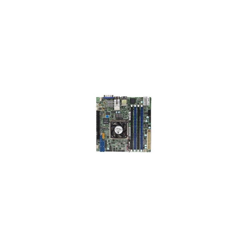 SUPERMICRO mini-ITX MB Xeon D-1518 (4C/8T), 4x DDR4 ECC DIMM,6xSATA, PCI-E 3.0 x16, 2x10GbE LAN, IPMI