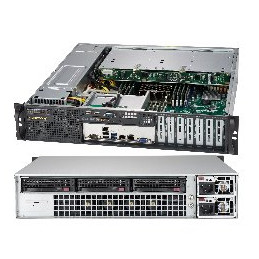SUPERMICRO 2U short depth front IO chassis 3x 3,5" HS SAS/SATA, DVD, 2x800W (titanium)