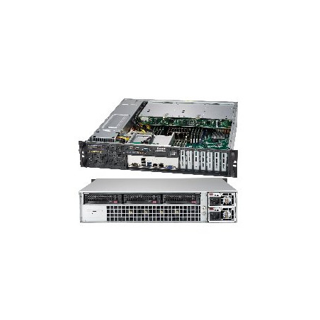 SUPERMICRO 2U short depth front IO chassis 3x 3,5" HS SAS/SATA, DVD, 2x800W (titanium)