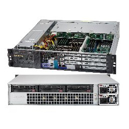 SUPERMICRO 2U short depth front IO chassis 3x 3,5" HS SAS/SATA, DVD, 2x800W (titanium), WIO