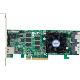 ARECA Tri-mode RAID card 16-port (2x SFF-8654) 8GB DDR4, PCIe4.0 x8 Card, LP
