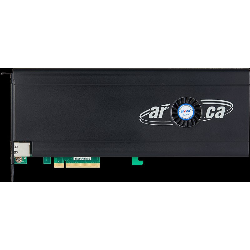 ARECA SATA + NVMe RAID card 6x M.2, 2x SATA, 8GB DDR4, PCIe4.0 x8 Card, FP