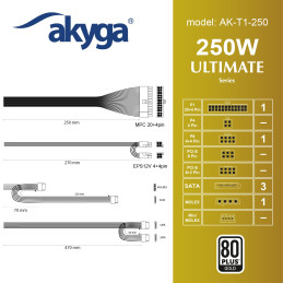 Zdroj Akyga AK-T1-250 Ultimate TFX - 250W, 80+ Gold