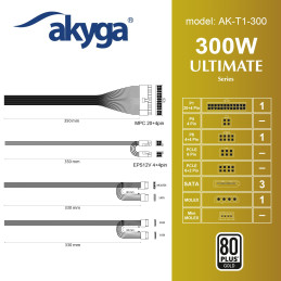 Zdroj Akyga AK-T1-300 Ultimate TFX - 300W, 80+ Gold