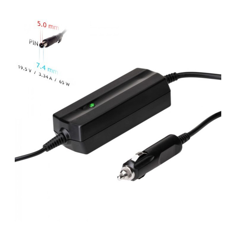 Akyga Auto Nabíjecka na notebook 19.5V/3.34A 65W 7.4 x 5.0 mm + pin pro Dell