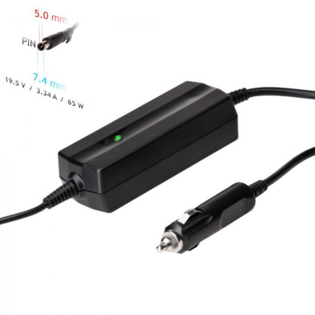 Akyga Auto Nabíjecka na notebook 19.5V/3.34A 65W 7.4 x 5.0 mm + pin pro Dell