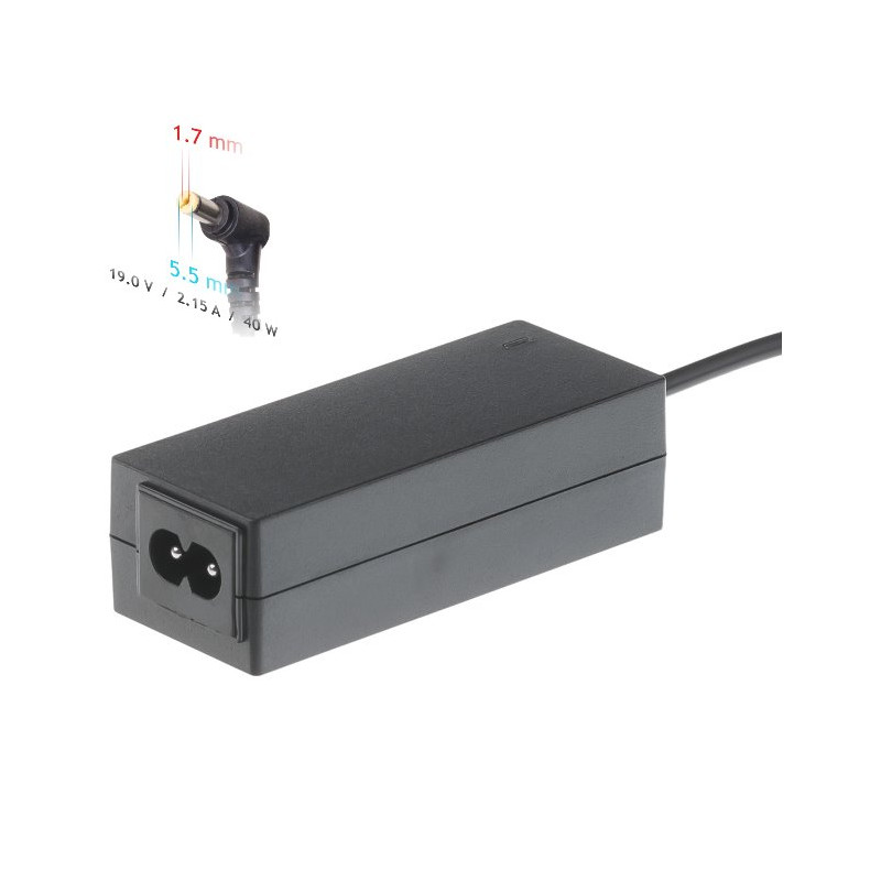 Akyga Nabíjecka na notebook 19V/2.15A 40W 5.5 x 1.7 mm pro Acer/Dell/Packard Bell