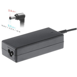 Akyga napájecí zdroj 19V/2.37A 45W 5.5 x 2.5 mm pro Toshiba