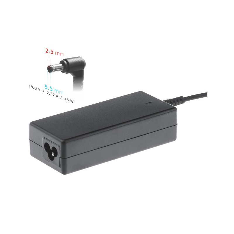 Akyga napájecí zdroj 19V/2.37A 45W 5.5 x 2.5 mm pro Toshiba