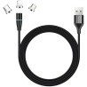 Colorway Nabíjací Kábel 3v1 Lightning+MicroUSB+USB-C/ Magnetic/ 2.4A/ Nylon/ Quick Charge 3.0/ 1m