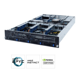 Gigabyte G242-Z11 2U 4GPU server SP3, 8x DDR4 ECC R, 4x 3.5 SATA + 2x 2.5 SATA/U.2, 1600W (plat), 2x LAN, IPMI