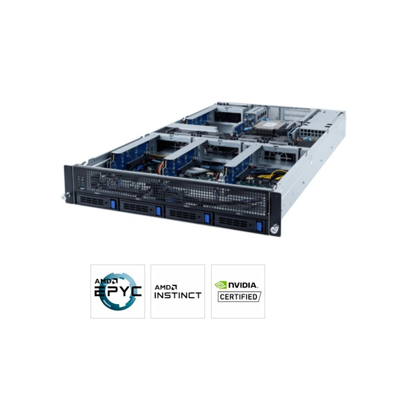 Gigabyte G242-Z11 2U 4GPU server SP3, 8x DDR4 ECC R, 4x 3.5 SATA + 2x 2.5 SATA/U.2, 1600W (plat), 2x LAN, IPMI
