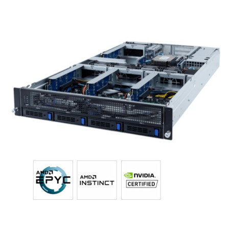 Gigabyte G242-Z11 2U 4GPU server SP3, 8x DDR4 ECC R, 4x 3.5 SATA + 2x 2.5 SATA/U.2, 1600W (plat), 2x LAN, IPMI