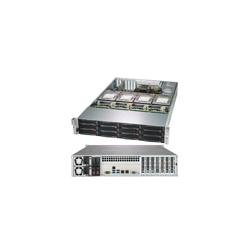 SUPERMICRO 2U chassis 12+4x 3,5" HS SAS3/SATA, 2x1000W (80PLUS Titaninum)