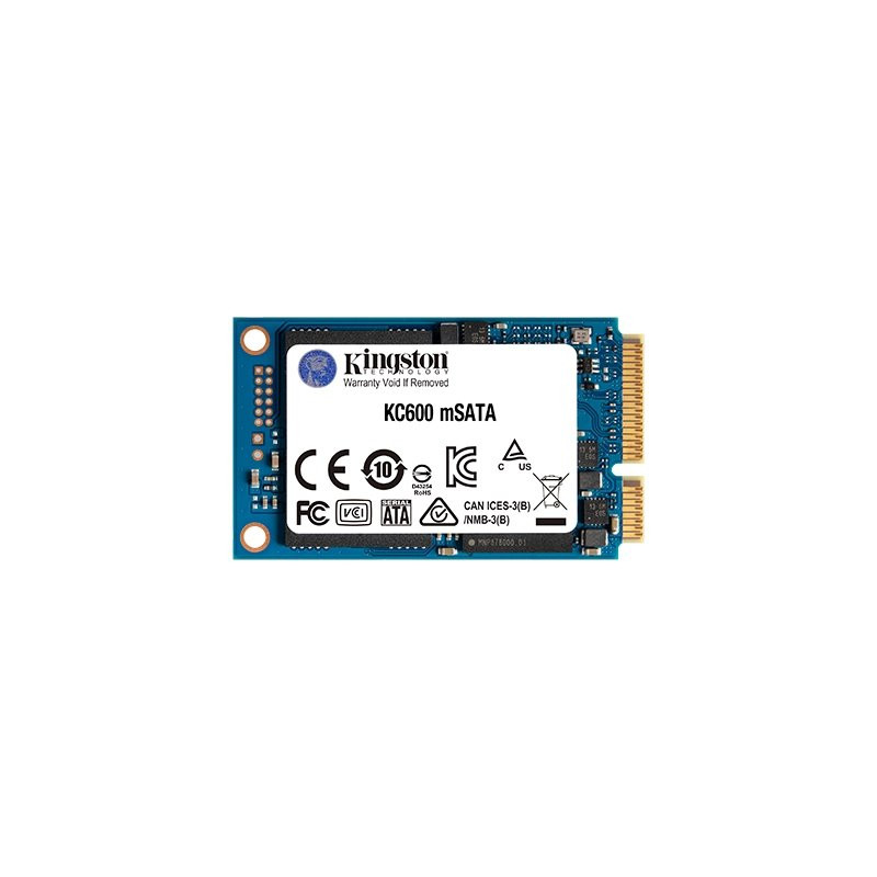 Kingston SSD 256GB KC600 mSATA 3D TLC SM2259 (ctení/zápis: 550/500MB/s)