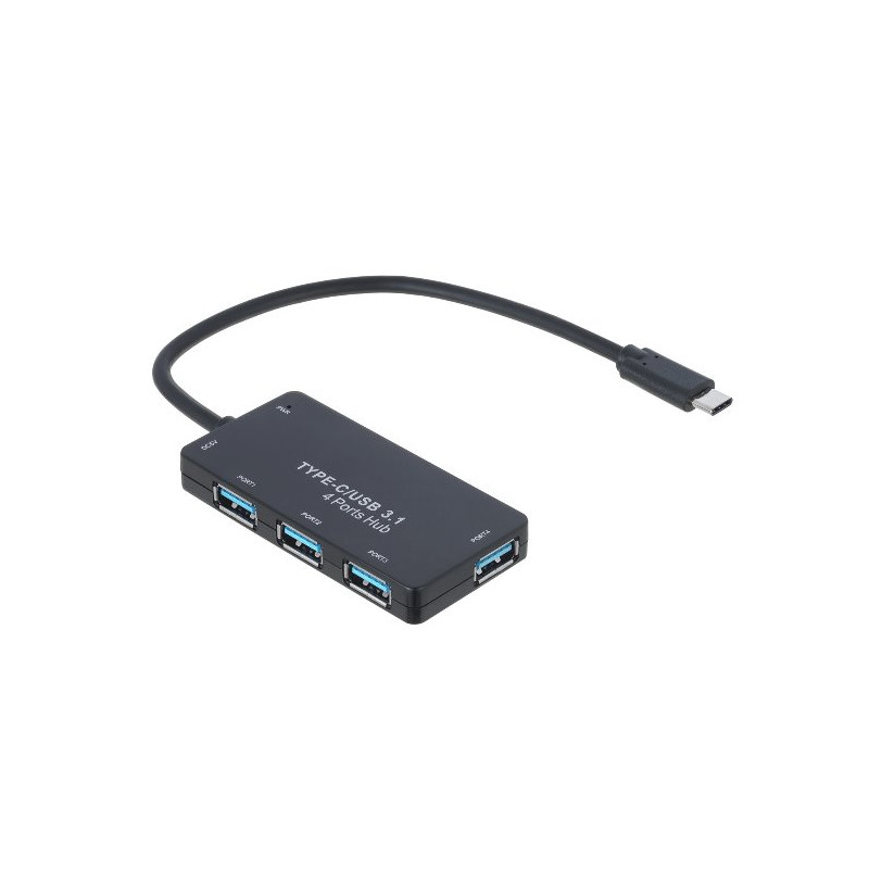 Akyga hub USB type C/USB 3.1 4-portABS/20 cm