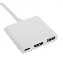 Akyga hub USB type C/USB 3.0/USB type C/HDMI/ABS/20cm