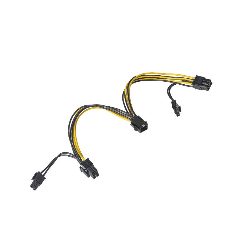 Akyga adaptér PCI Express 6 pin M/2x 6+2 pin F