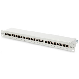 Premium Patch panel 24xRJ45, CAT6, STP, šedý