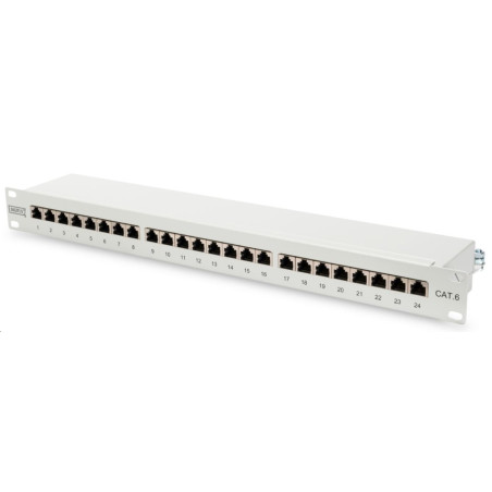 Premium Patch panel 24xRJ45, CAT6, STP, šedý