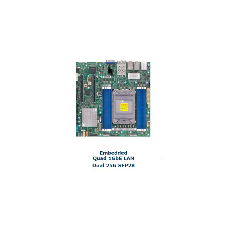 SUPERMICRO MB 1xLGA4189, iC621A, 8x DDR4 ECC, 3xNVMe, 1xNVMe/4xSATA3, M.2, 2x PCIe4.0 x16, 2x 25Gb + 4x 1Gb LAN,IPMI