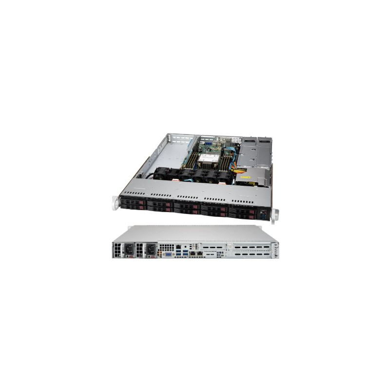 SUPERMICRO 1U chassis 10x U.2 HS NVMe (4x SATA/SAS), 2x 750W, WIO
