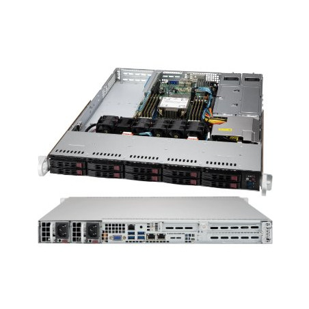 SUPERMICRO 1U chassis 10x U.2 HS NVMe (4x SATA/SAS), 2x 750W, WIO