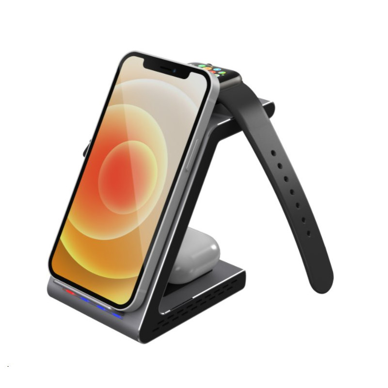 Prestigio - ReVolt A8 - bezdrátová nabíjecka 3v1 pro APPLE Watch