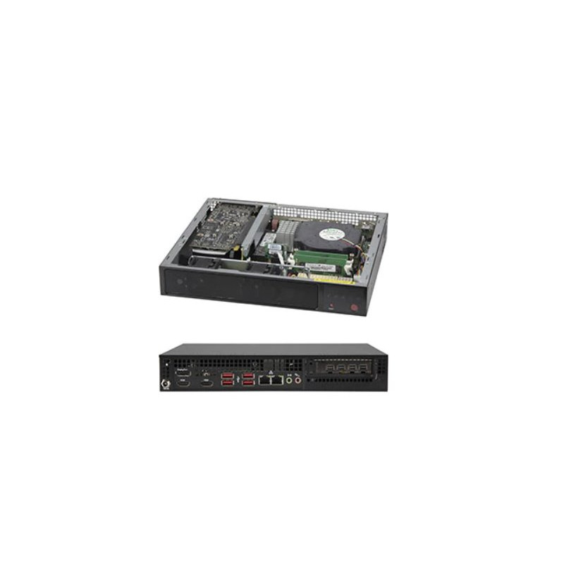 SUPERMICRO mini server LGA1200, W480E, 2x SO-DIMM DDR4, 2x SATA 1(2)x 2,5, M.2, 2x 1Gb, HDMI,DP,DVI, 180W zdroj