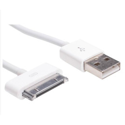 Akyga kabel USB-Apple 30-pin 1.0m/bílá