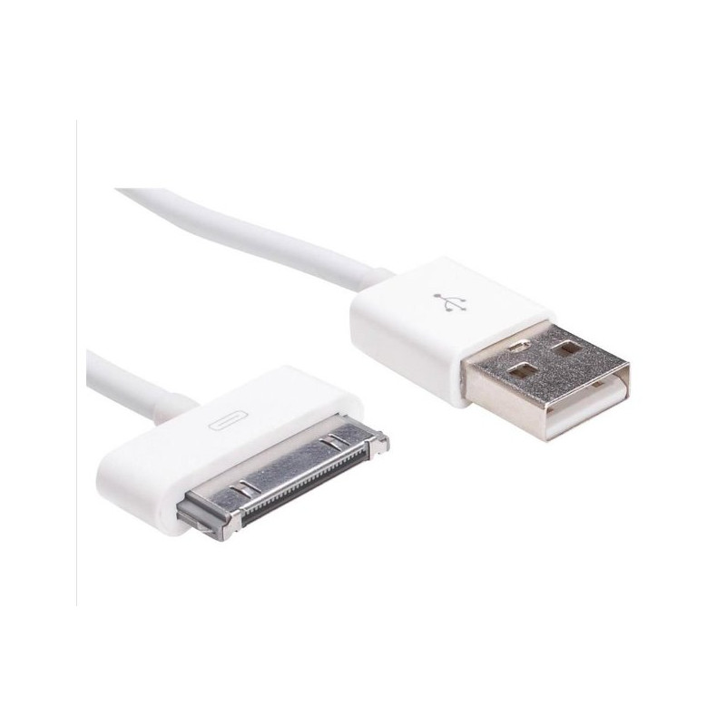 Akyga kabel USB-Apple 30-pin 1.0m/bílá