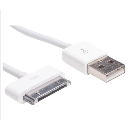 Akyga kabel USB-Apple 30-pin 1.0m/bílá
