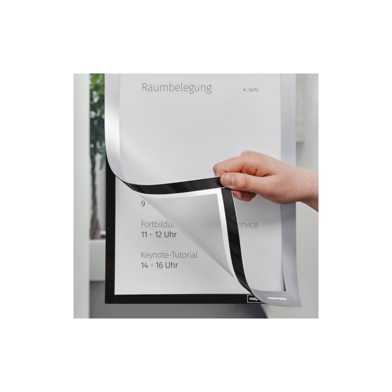 Magnetoplan Magnetofix samoprzylepna magnetyczna ramka A3 srebrna (2szt)