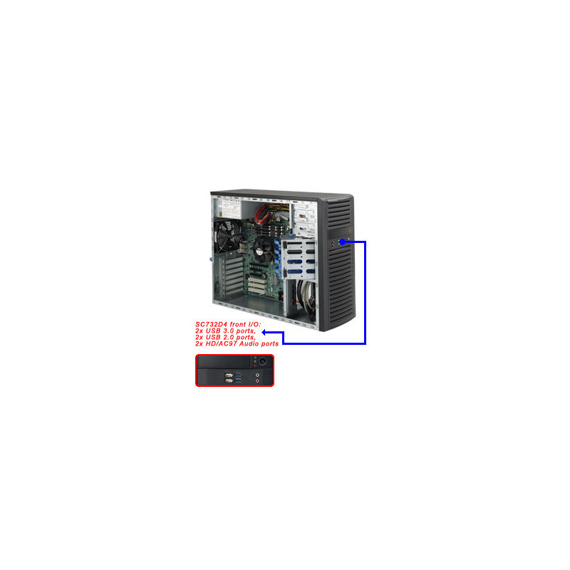 SUPERMICRO Mid-Tower 4x 3,5" fixed HDD, 2x 5,25", 1x external 3,5",(Audio,2xUSB 3.0,2xUSB 2.0,Audio), 900W (80PLUS Gold)