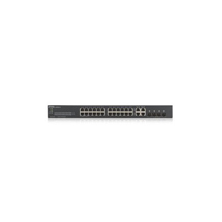 Zyxel GS1920-24v2, 28 Port Smart Managed Switch 24x Gigabit Copper and 4x Gigabit dual pers., hybrid mode, standalone or