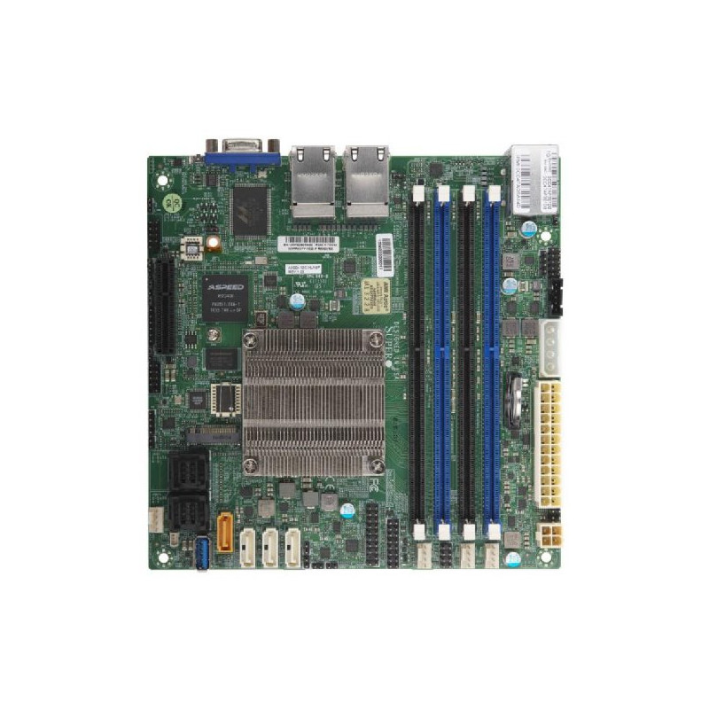 SUPERMICRO mini-ITX MB Atom C3758 (8-core), 4x DDR4 ECC DIMM, 12xSATA, 1x PCI-E 3.0 x4, 4x 1GbE LAN, IPMI