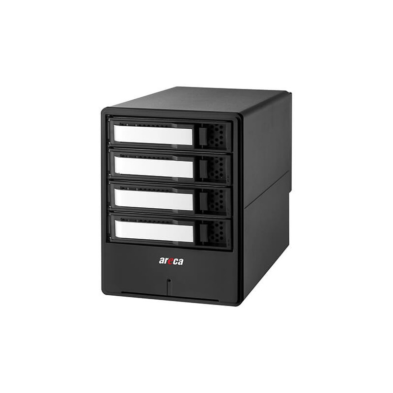 Areca Desktop RAID, 4x 3.5" HDD, 2x40Gb/s TB3 & USB-C, RAID 0/1/10/3/5/6, Single Disk, JBOD