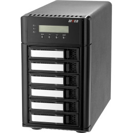 Areca Desktop RAID, 6x 3.5" HDD, 2x40Gb/s TB3 & USB-C, RAID 0/1/10/3/5/6/30/50/60, Single Disk, JBOD