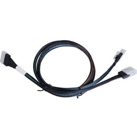 ARECA int. SlimlineSAS x8 SFF-8654 straight to 2x miniSAS SFF-8087 cable, 1m