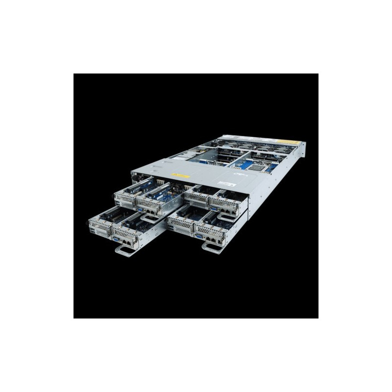 Gigabyte H262-Z62 BB, 4x (2xAMD EPYC 7002, 16 x DIMMs, 2x 1Gb (Intel I350-AM2) +OCP, 6x U.2, 2x PCIe, IPMI)