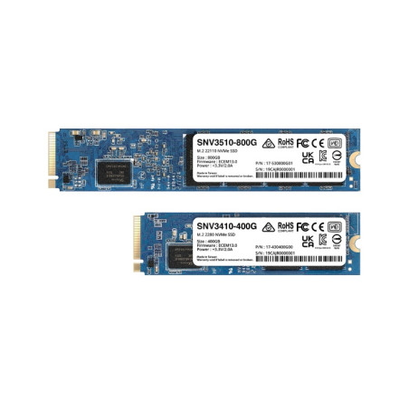 Synology SSD Enterprise M.2 NVMe SNV3410-400G, 400 GB, čtení/zápis: 3000/750 MB/s, M.2 2280