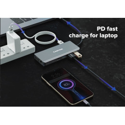 CANYON replikátor portů DS-12 13v1, 1xUSB-C PD 100W, 2xHDMI (4K), VGA, 4xUSB-A, RJ45 Gb, 3.5mm jack, SD/micro čtečka